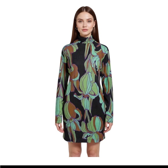 Dries Van Noten Dresses & Skirts - Dries Van Noten Hable Floral Long Sleeve Dress